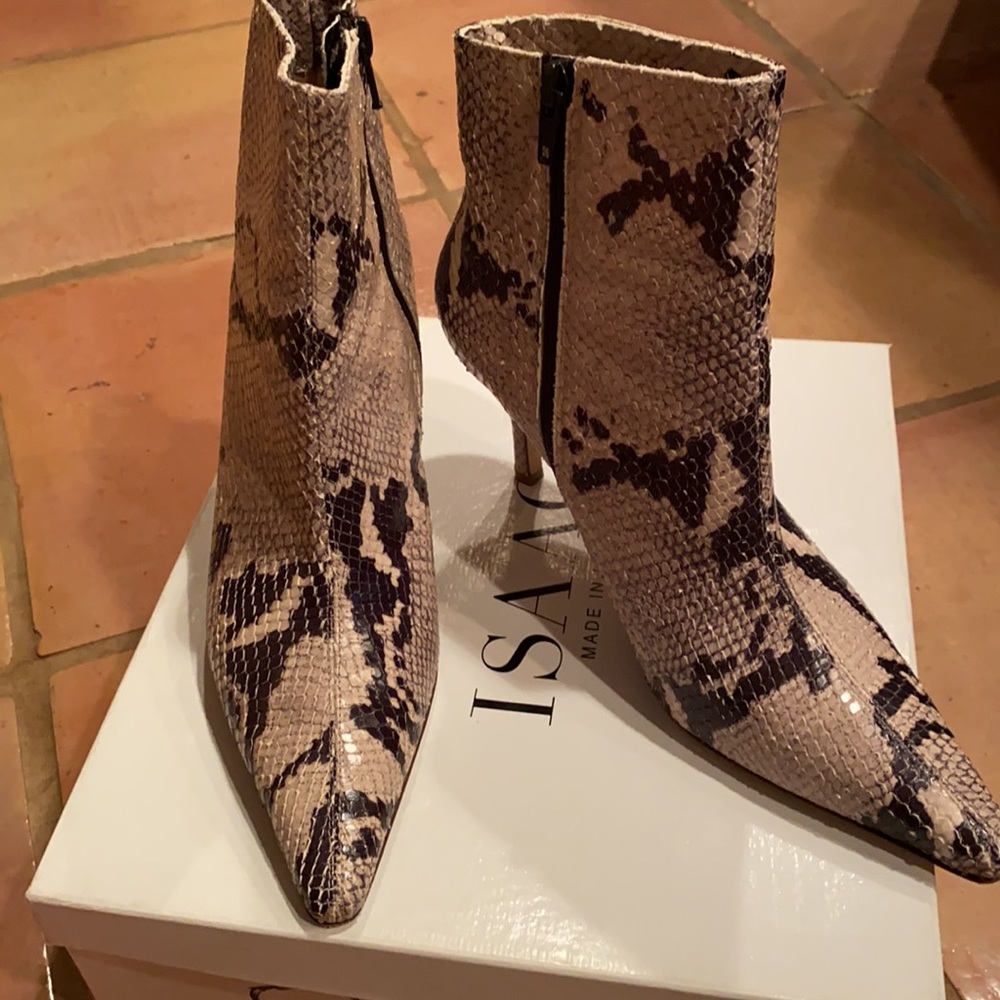 Isaac Snakeskin Booties